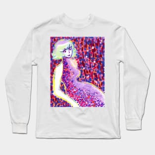 Pointillist Lady Long Sleeve T-Shirt